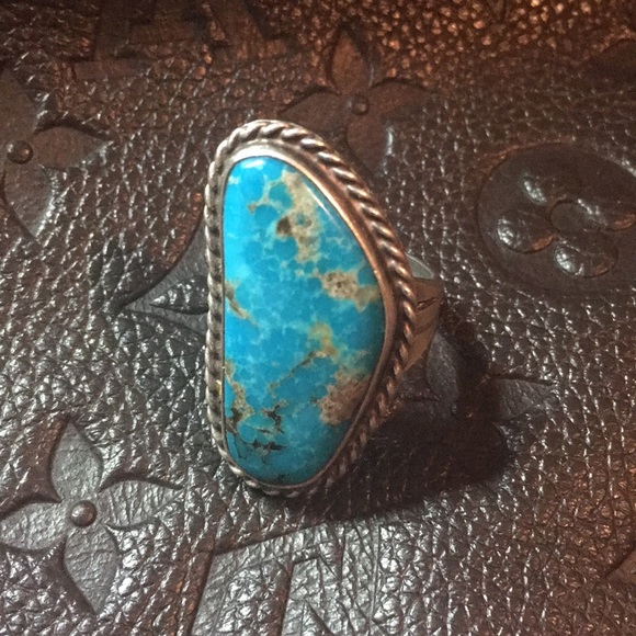 Jewelry - Navajo Genuine Turquoise Silver Ring Size 9